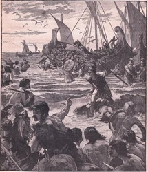 Débarquement des Romains sur la côte du Kent